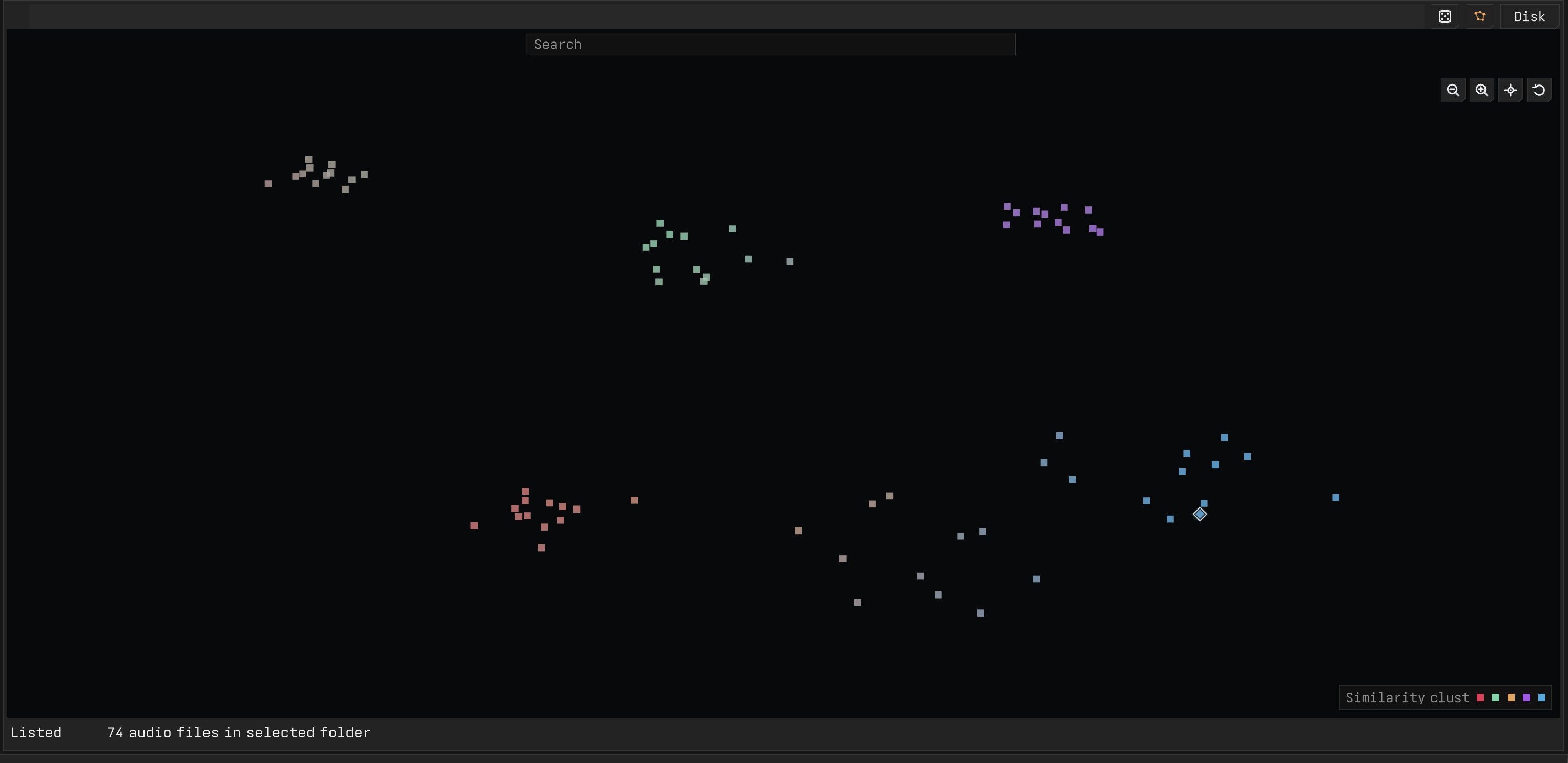 Starmap view in the main window